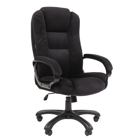 Кресло офисное Chairman CH 600, велюр, черное, 7158676