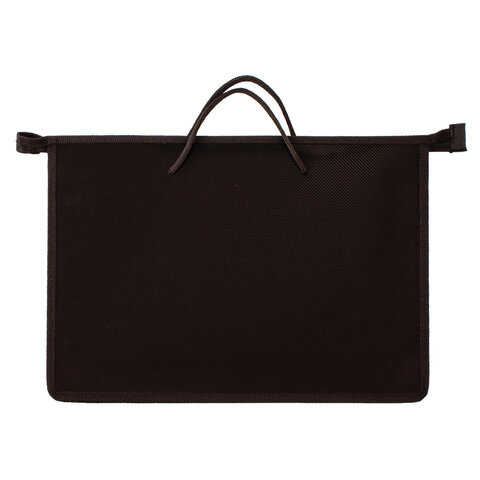 Папка на молнии с ручками ПИФАГОР, А4, 1 отделение, пластик, 55 мм, черная, 228236