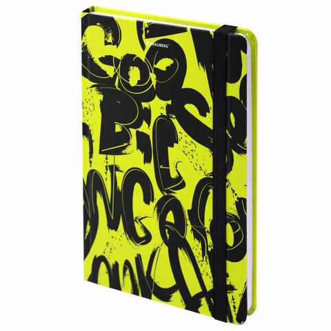 Блокнот с резинкой в клетку 96 л., А5, 145х203 мм, твердая обложка, BRAUBERG, "Calligraphy", 113721