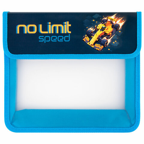 Папка для тетрадей ЮНЛАНДИЯ А5, пластик, 2 отделения, клапан на липучке, "No limit", 273334