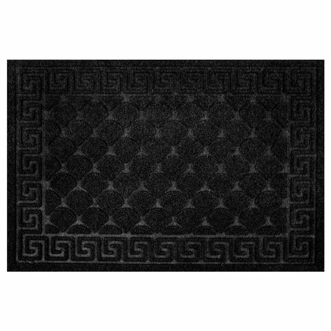Коврик придверный 40х60 см, ЧЕРНЫЙ, грязезащитный, 430 г/м2, фактурный рисунок ЧЕШУЙКИ, ЛЮБАША, 701057