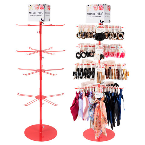 Стойка-вертушка настольная MONTE VITA (МОНТЕ ВИТА), 108х44см, 4 ряда, 22 крючка, 507506