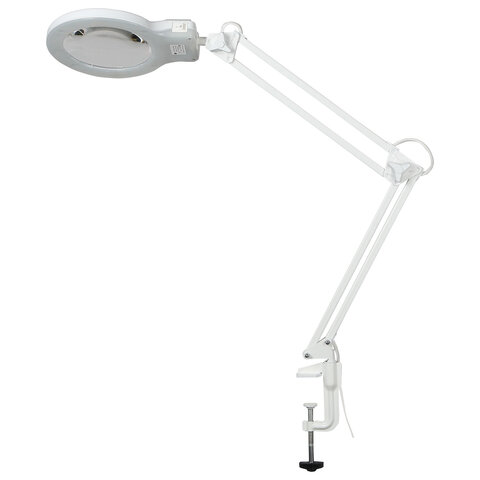 Настольная лампа светильник Леда С20 на струбцине, СВЕТОДИОДНАЯ, 8 Вт, ЛУПА (2/9 раз), белый