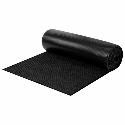 Коврик ДОРОЖКА 0,9х10 м, ЧЕРНЫЙ, влаго-грязезащита, 430 г/м2, ребристая, LAIMA EXPERT, 701042