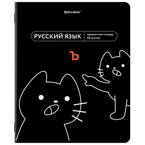Тетрадь предметная МЕМЫ 48 л., TWIN-лак, РУССКИЙ ЯЗЫК, линия, подсказки, BRAUBERG, 405105
