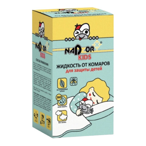 Жидкость от комаров для электрофумигатора детская 30 мл, NADZOR KIDS, без запаха, 22946