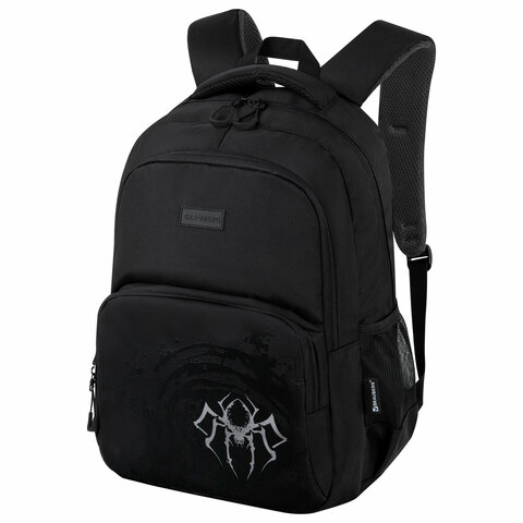 Рюкзак BRAUBERG CONCEPT универсальный, 2 отделения, светоотражающий принт, "Gray Spider", 45х30х18 см, 273847