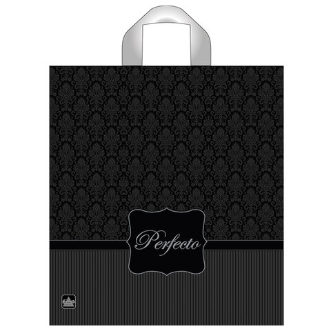 Пакет с петлевой ручкой ПВД, 40х37 см, "Перфекто Сильвер", 95 мкм, н00093901