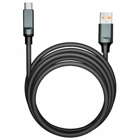 Кабель BOLD USB – Type-C 1 м, 3 А, SMARTBUY, для быстрой зарядки и передачи данных, толстый, черный, 18102, 3112BOLD-BLACK