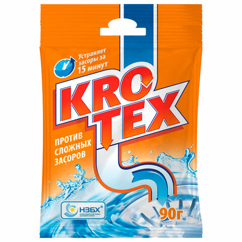Средство для прочистки канализационных труб в гранулах 90 г, KROTEX, 308