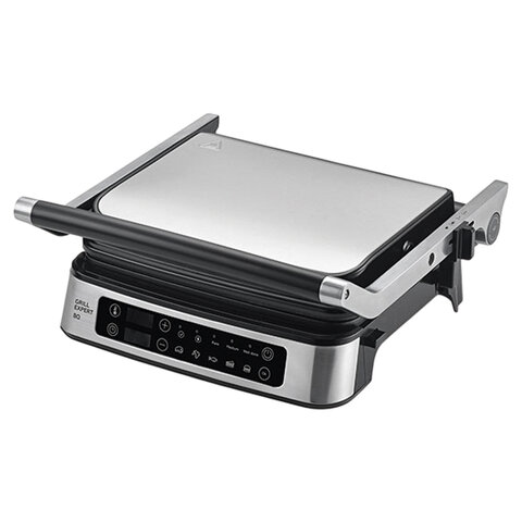 Электрогриль BQ (БИ-КЬЮ) GR1008, 2200 Вт, съемные панели, регулировка температуры, серебро/черный, 86197835