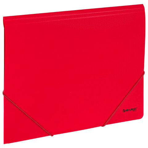 Папка на резинках А4 BRAUBERG UNIVERSAL, красная, до 300 листов, 0,5 мм, 273039