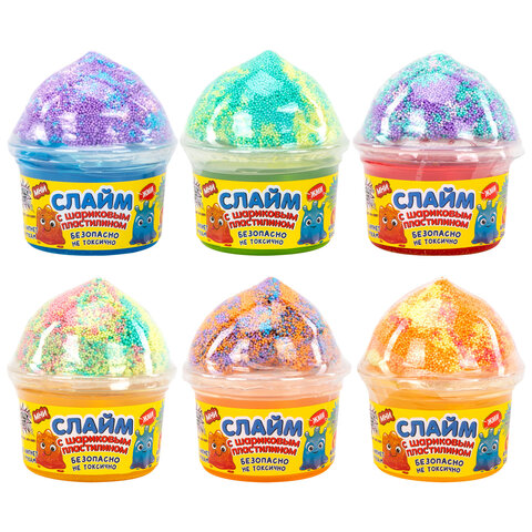 Слайм + шариковый пластилин, 115 г, ассорти 6 видов, JOLLY JOT (ДЖОЛЛИ ДЖОТ), 665949