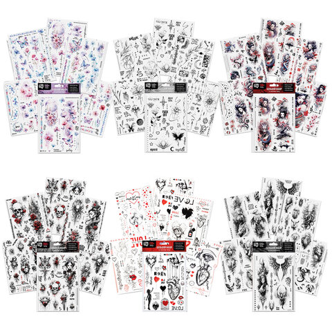 Наклейки-тату, набор 5 листов, АССОРТИ, 21х14,8 см, PRIORITY