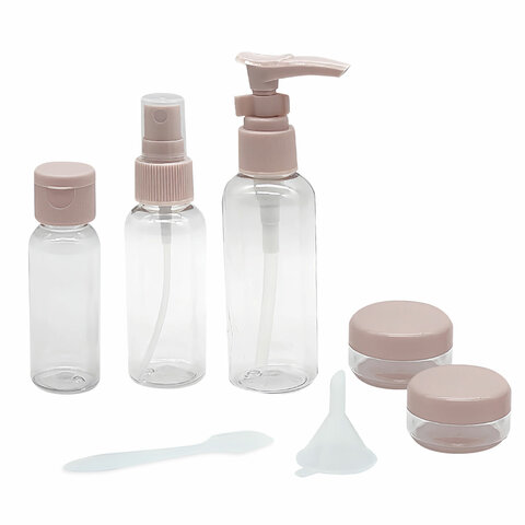 Дорожный набор флаконов в косметичке, 5 флаконов (80 мл / 50 мл / 30 мл / 2х10 мл), DASWERK (ДАСВЕРК), 609299