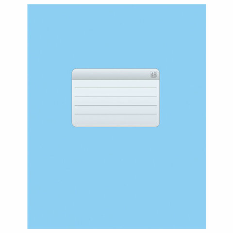 Тетрадь А5, 48 л., HATBER-ECO скоба, офсет №2 ЭКОНОМ, клетка, обложка мелованная бумага, "Голубая", 075742, 48Т5D1_27730