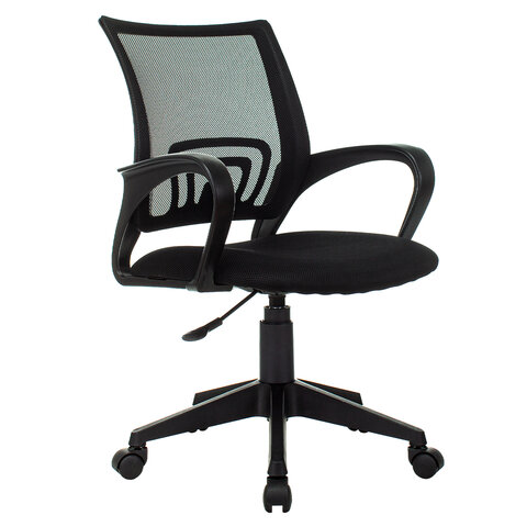 Кресло BRABIX "Fly MG-396", с подлокотниками, сетка, черное, 532083