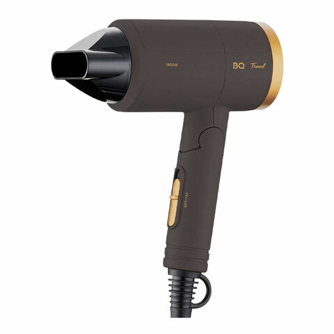 Фен BQ (БИ-КЬЮ) HD1212M, 1400 Вт, 2 скорости, 2 температурных режима, ионизация, коричневый, 86189100