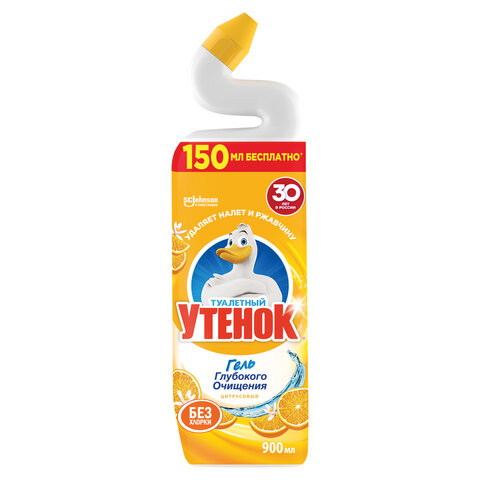 Средство для уборки туалета 900 мл ТУАЛЕТНЫЙ УТЕНОК "Цитрусовый", 696895