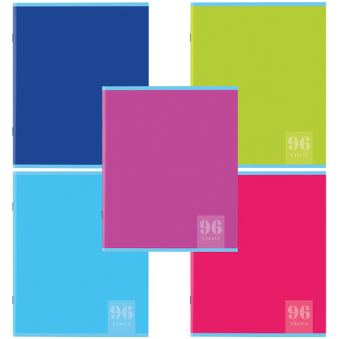 Тетрадь А5, 96 л., STAFF, скоба, клетка, офсет №2 ЭКОНОМ, обложка картон, "Monochrome" (микс в спайке), 404442