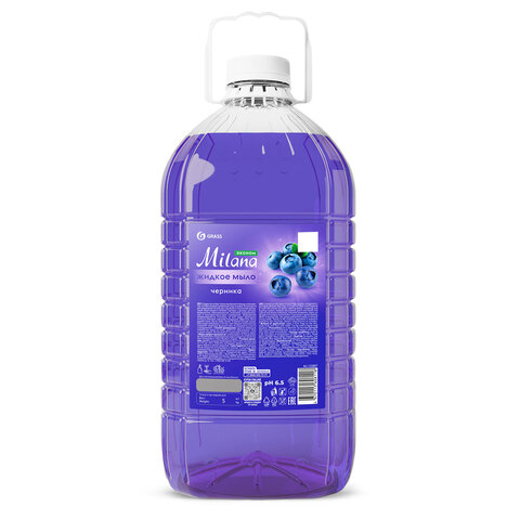 Мыло жидкое 5 л, GRASS MILANA "ЧЕРНИКА", ПЭТ, 125807