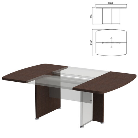База стола для переговоров "Приоритет" 1400х1200х750 мм, венге (КОМПЛЕКТ)