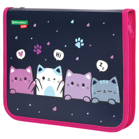 Папка для тетрадей BRAUBERG KIDS А5, 1 отделение, пластик, молния вокруг, "Anti-gravity", 273323