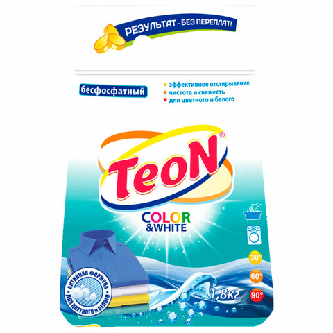 Стиральный порошок для всех типов стирки 1,8 кг, TEON, без фосфатов, 660