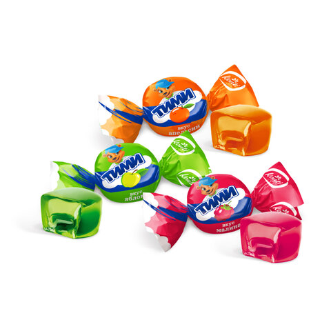 Конфеты желейные KONTI "Timi" Mix со вкусами яблока, апельсина и малины, 1000 г, пакет, 15880