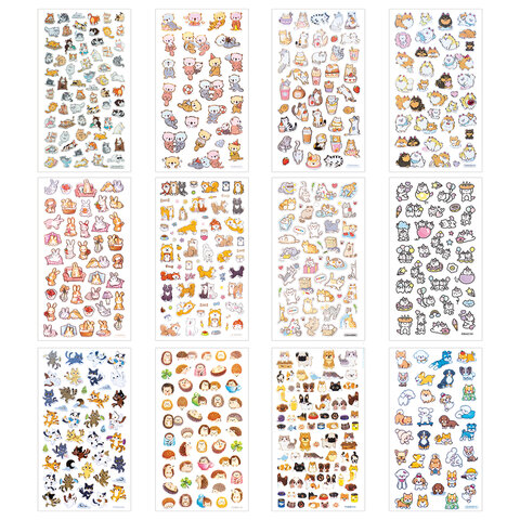 Наклейки бумажные 17,5х9,5 см, ассорти 12 видов, FUNSTER (ФАНСТЕР), 666676