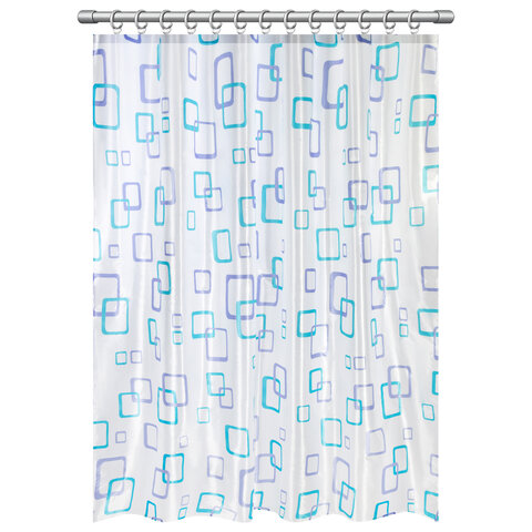 Шторка для ванной ПОЛИЭСТЕР, 180х180 см, кольца в комплекте, ФИГУРЫ, PRIMILA (ПРИМИЛА), 700081