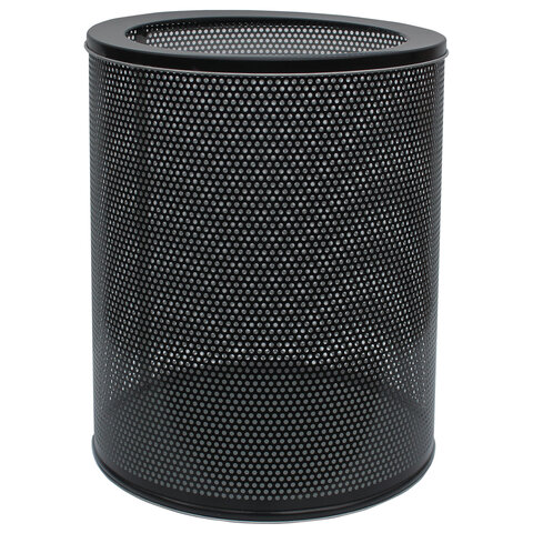 Урна-корзина металлическая для мусора 16 литров, перфорированная, черная, оцинкованная сталь, ТИТАН., 415