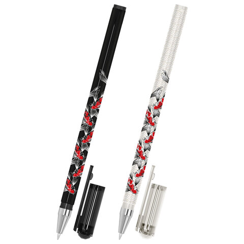 Ручка шариковая с принтом FUNSTER (ФАНСТЕР) STICK "FISH KOI", СИНЯЯ, SOFT TOUCH покрытие, узел 0,7 мм, линия письма 0,35 мм, 144388