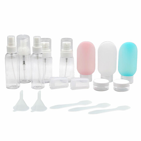 Дорожный набор флаконов в косметичке, 10 флаконов (3х60 мл / 5х50 мл / 2х10 мл), DASWERK (ДАСВЕРК), 609303