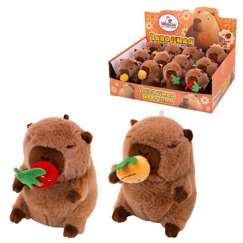 Игрушка мягкая заводная "Капибара", высота 11,5 см, ассорти 2 вида, WOOZOO (ВУЗУ), 666200