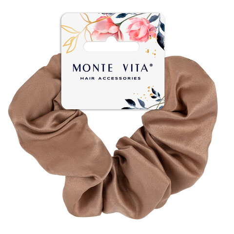 Резинка для волос 5х20 см, скранч, коричневый, MONTE VITA (МОНТЕ ВИТА), 457071
