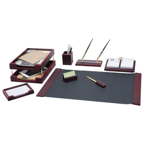 Набор подарочный настольный BESTAR "Titan" из дерева, 9 предметов, цвет "красное дерево", 236366