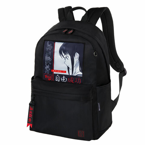 Рюкзак BRAUBERG FASHION CITY универсальный, карман-антивор, "Anime Girl", черный, 44х31х16 см, 272568