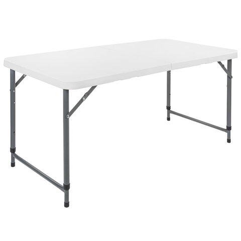 Стол складной NOSTRESS (НОСТРЕСС) "Country FT-004" (1220х610х740/580 мм), НАГРУЗКА до 150 кг, пластик белый, 680055