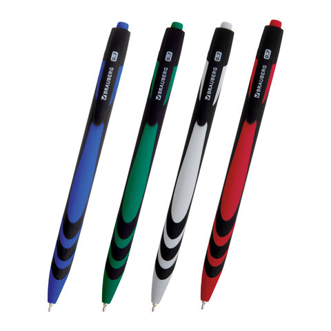 Ручка шариковая автоматическая BRAUBERG "ULTRA COLOR CLASSIC", корпус ассорти, СИНЯЯ, пишущий узел 0,7 мм, линия письма 0,35 мм, 144498