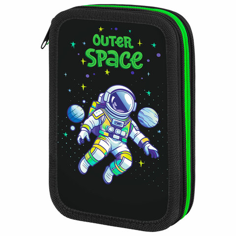 Пенал ПИФАГОР, 3 отделения, ламинированный картон, 19х11 см, "Outer space", 273488