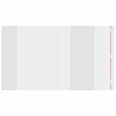 Обложки ПП для учебников и тетрадей А4 БОЛЬШОГО ФОРМАТА, КОМПЛЕКТ 5 шт., КЛЕЙКИЙ КРАЙ, 80 мкм, 300х500 мм, универсальные, 16.43/5