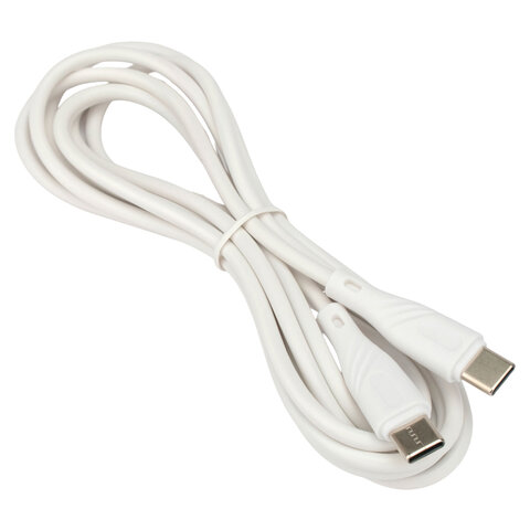 Кабель USB 2.0 Type-C-Type-C, 2 м, CABLEXPERT, 3 А, 60 Вт, PD/QC3.0, медь, белый, CCB-USB2-CMCMO1-2MW
