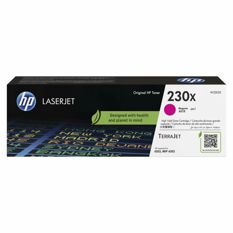 Картридж лазерный HP (W2303X) Color LaserJet Pro 4303/4203, № 230X, пурпурный, оригинальный, ресурс 5500 страниц
