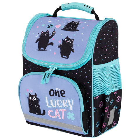 Ранец ПИФАГОР BASIC, 1 отделение, 3 кармана, эргономичная спинка, "Funny cats", 35х28х18 см, 273135