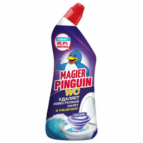 Средство для уборки туалета с соляной кислотой 500 г, МАГИЧЕСКИЙ ПИНГВИН "Морская свежесть", 8000026