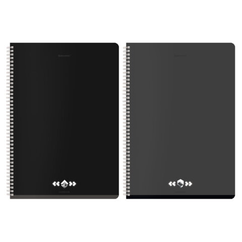 Тетрадь А4, 96 л., BRAUBERG, гребень, клетка, матовая ламинация, "Минимал" (микс в спайке), 405318