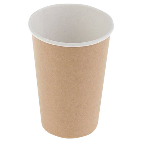 Стакан одноразовый бумажный 300/425 мл, D 90 мм, КОМПЛЕКТ 50 шт., однослойный, Craft 2.0, холодное/горячее, СКАНДИПАКК, -2202, 77111200-2202