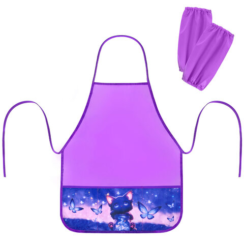 Фартук с нарукавниками для уроков труда BRAUBERG, 3 кармана, 46x54 см, "Night catcher", 273642