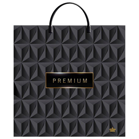 Пакет с пластиковой ручкой, ПВД, 35х36 см, "Премиум Блэк", 85 мкм, н00255856